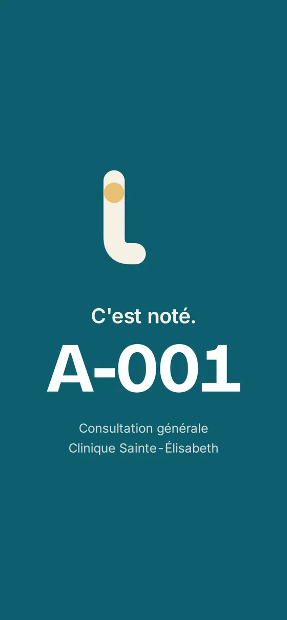 Numéro — écran du client