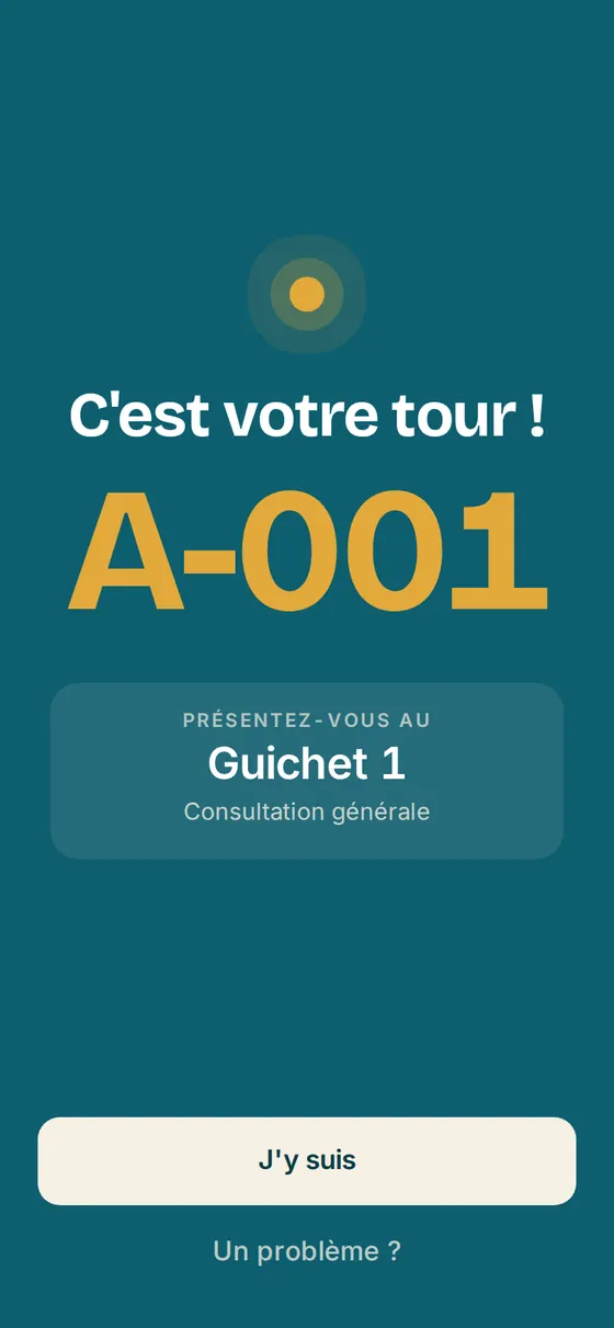 Servi — écran du client